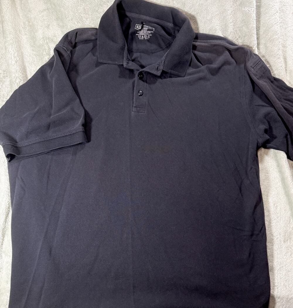 511 Tactical Series Polo Shirt Mens 2X Black Short Sleeve Shoulder Pockets 71049